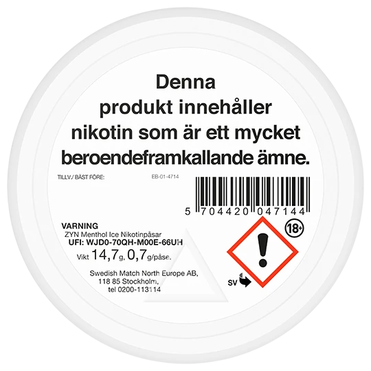 ZYN Menthol Ice Slim Extra Strong